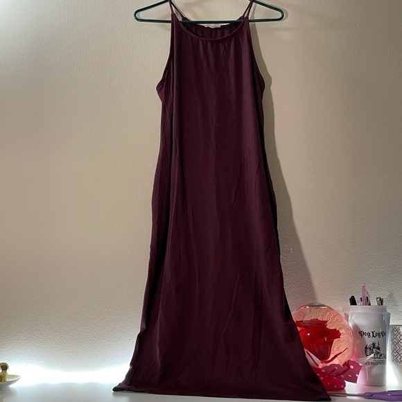 Wet Seal Maxi Dress Halter Neck Crewneck Pullover Tight Fit Curvy Bodycon Dress - Picture 2 of 7